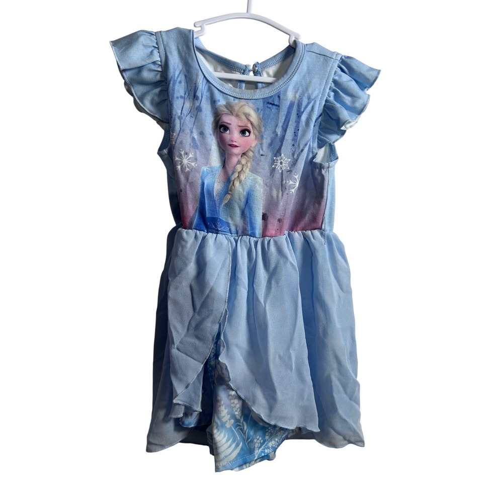 Disney PatPat Elsa Skort Dress 3Y Blue Frozen Ruffle Sleeve Girls